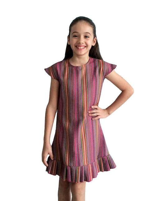 Vestido manga cap para niña