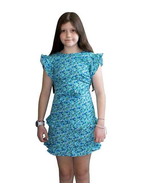 Vestido Carana manga volantes para niña