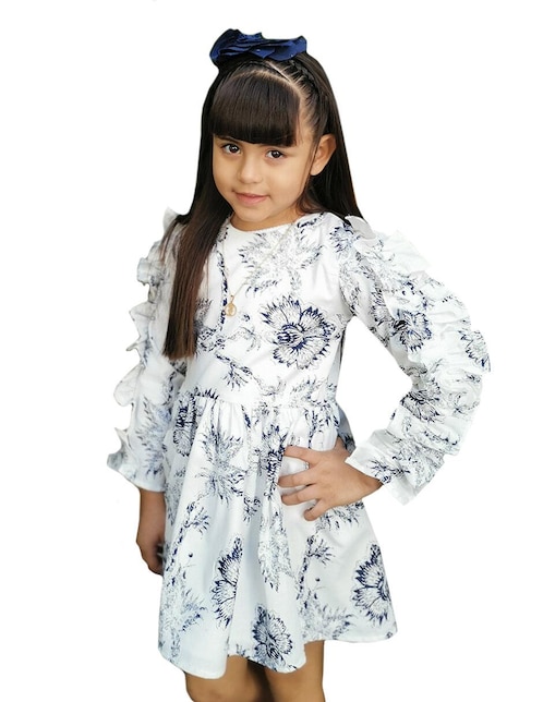 Vestido Carana manga volantes para niña