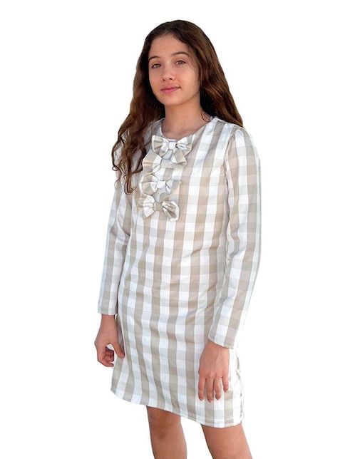 Vestido manga regular para niña