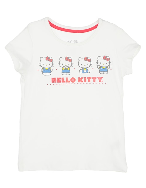 Playera Hello Kitty manga corta para niña