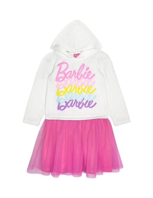 Vestido Barbie manga regular para niña