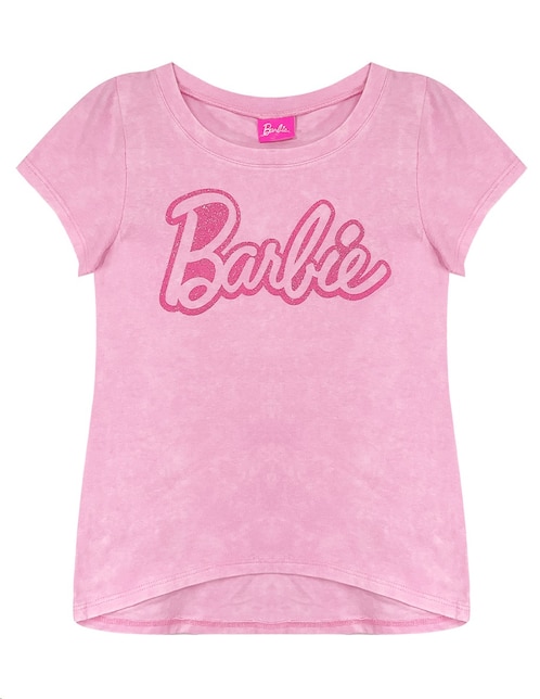 Playera Barbie manga corta para niña