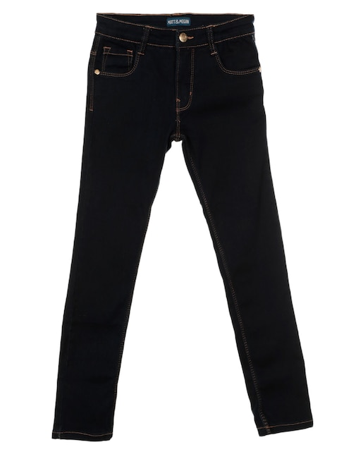 Jeans straight lavado obscuro para niña