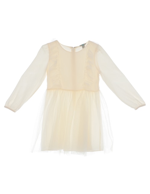 Vestido Piquenique manga globo para niña