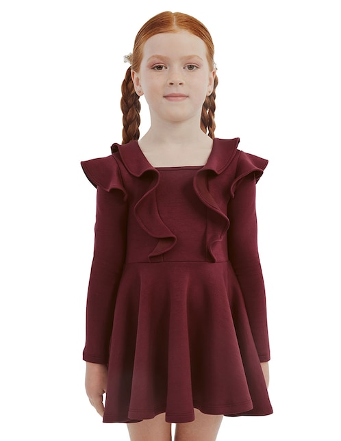 Vestido Bardot manga regular para niña