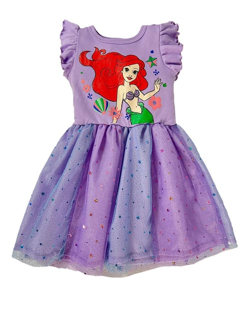 Vestido Disney Princesas manga volantes para niña