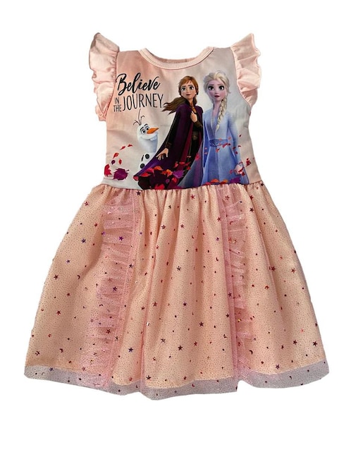 Vestido Disney manga volantes para niña