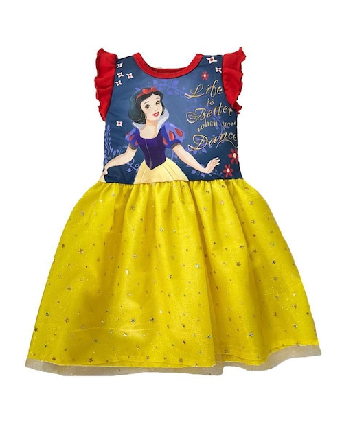 Vestido Disney Princesas manga volantes para niña