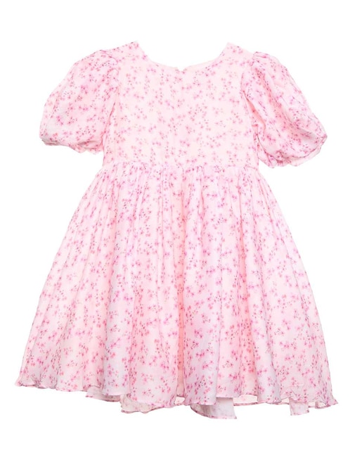 Vestido Bardot manga globo para niña