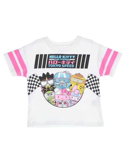Playera Hello Kitty Racer manga corta para niña