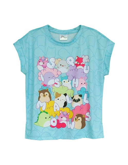 Playera Squishmallows manga corta para niña