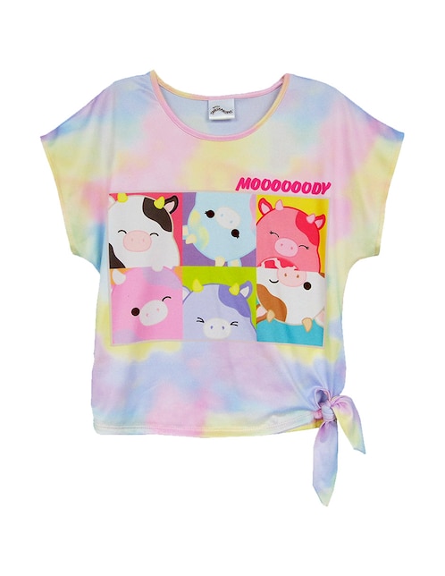 Playera Squishmallows manga corta para niña