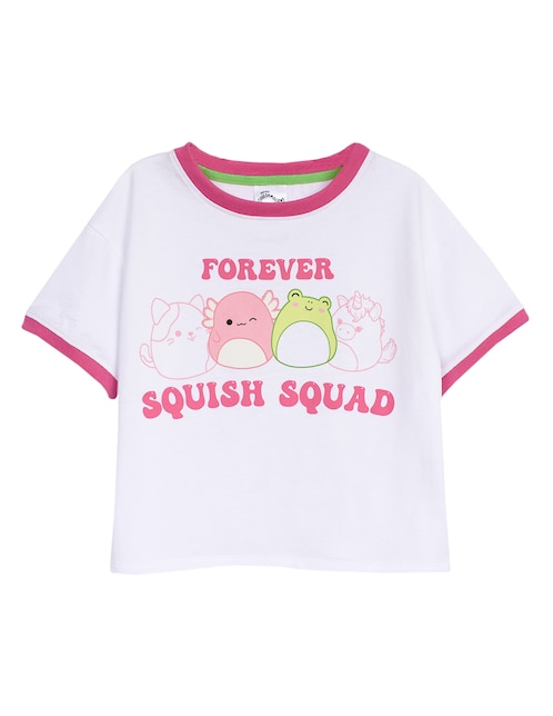 Playera Squishmallows manga corta para niña