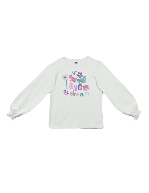 Playera Ferrioni manga larga para niña