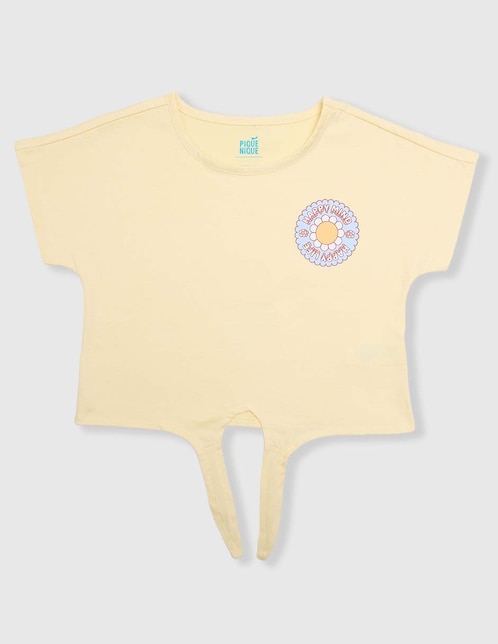 Playera Piquenique manga corta para niña
