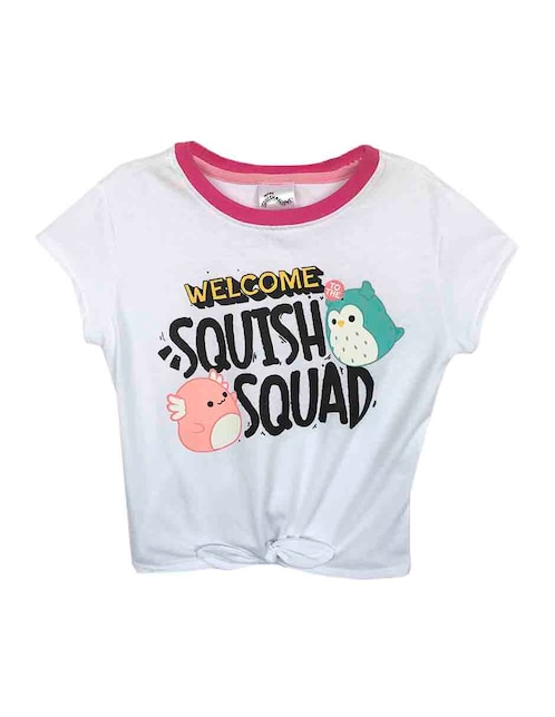 Playera Squishmallows manga corta para niña