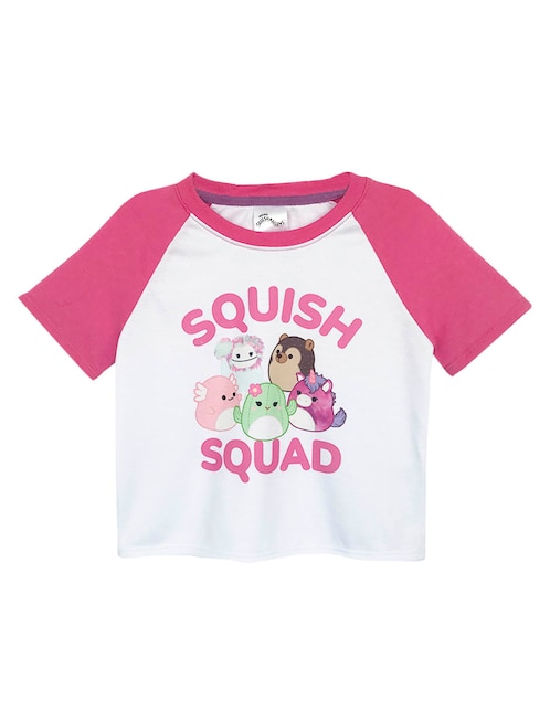Playera Squishmallows manga corta para niña