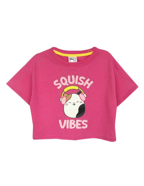 Playera Squishmallows manga corta para niña