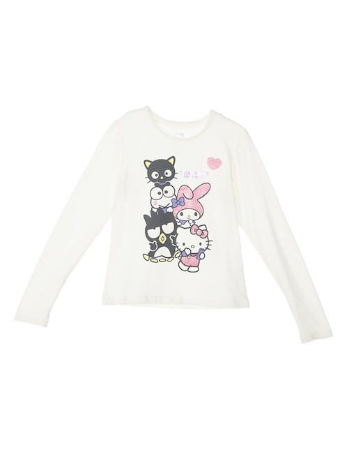Playera Hello Kitty manga larga para niña