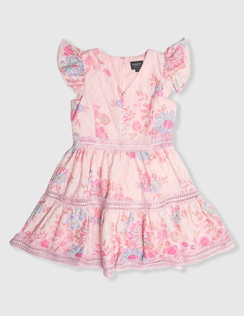 Vestido Bardot manga mariposa para niña