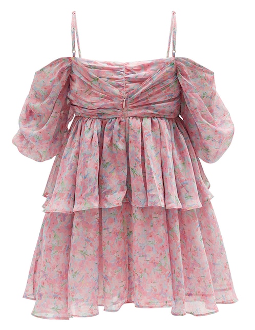 Vestido Bardot manga globo para niña