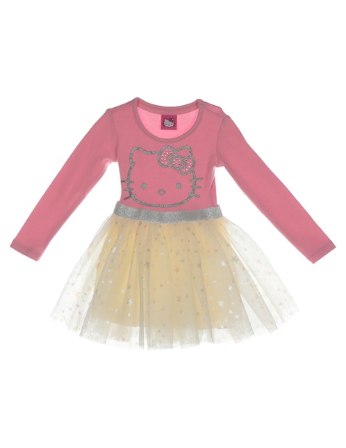 Vestido Hello Kitty manga larga para niña