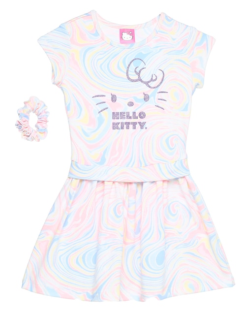 Vestido Hello Kitty manga caída para niña