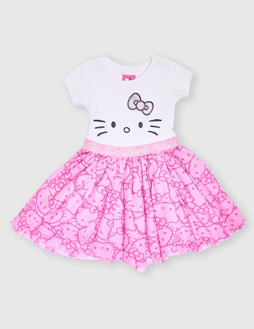 Vestido Hello Kitty manga regular para niña
