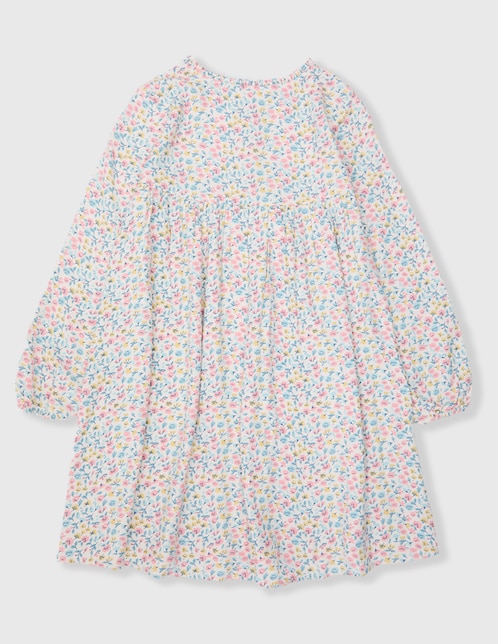 Vestido Piquenique manga globo para niña