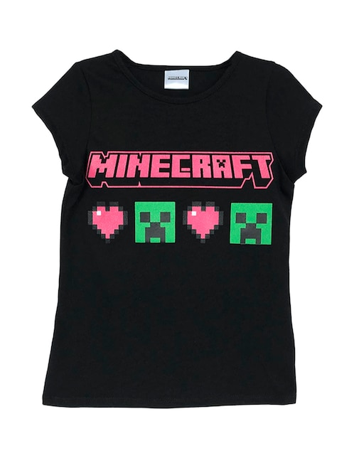 Playera Minecraft manga corta para niña