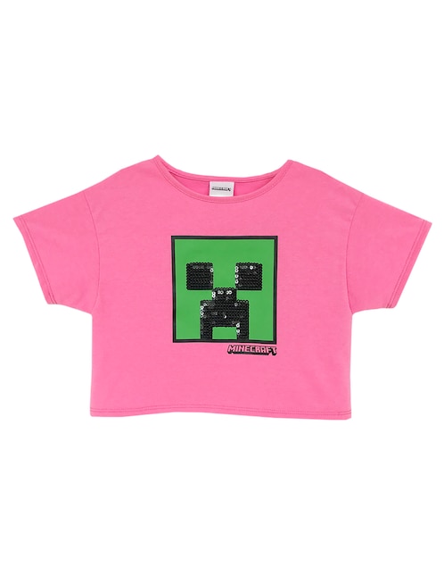 Playera Minecraft manga corta para niña