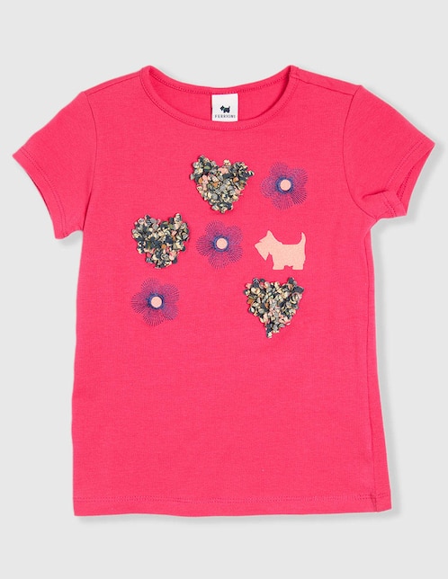 Playera Ferrioni Monetti manga corta para niña