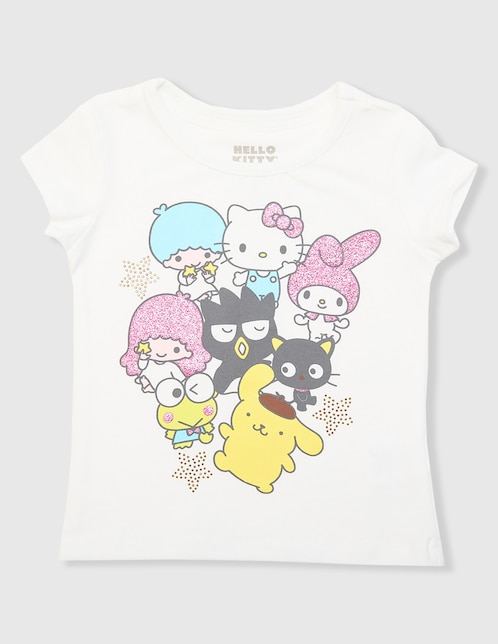 Playera Hello Kitty manga corta para niña