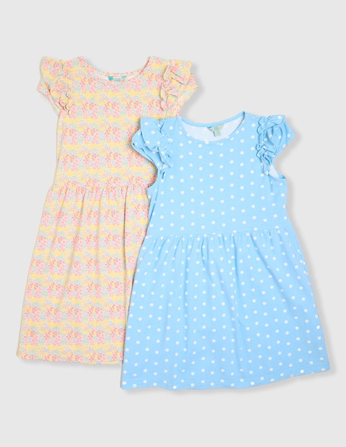 Vestido Piquenique manga cap para niña