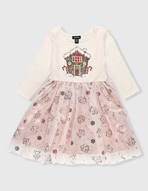 Vestido Zunie manga regular para niña