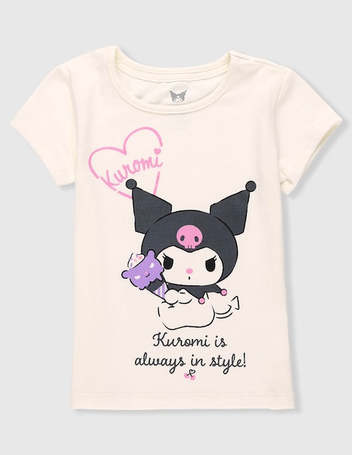 Playera Kuromi manga corta para niña 1