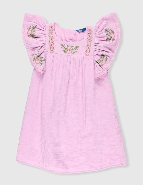 Vestido Piquenique manga volantes para niña