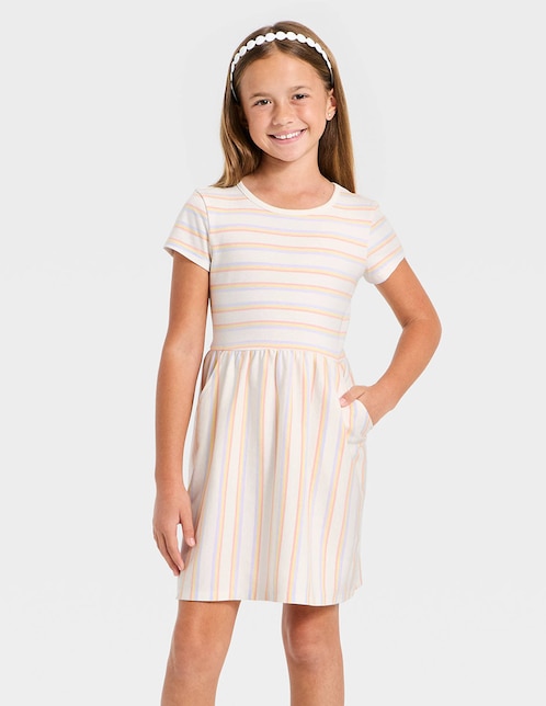 Vestido Cat & Jack manga corta para niña