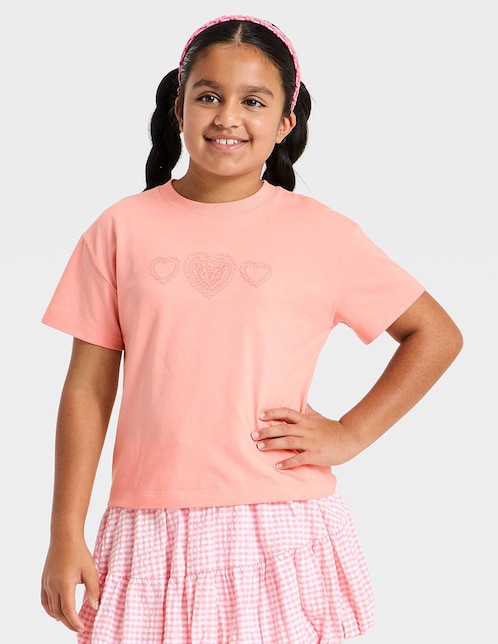 Playera Cat & Jack manga corta para niña