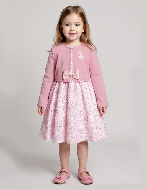 Vestido con suéter Gerat Casual manga regular para niña