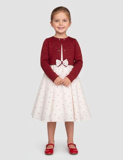 Vestido con suéter Gerat Casual manga regular para niña