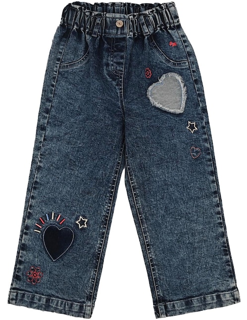 Jeans straight Lucciana M28899 deslavado para niña 1