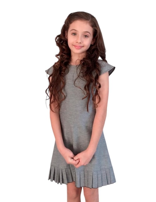 Vestido Carana Mezclilla manga cap para niña