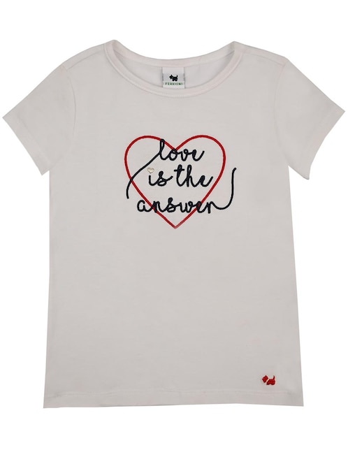 Playera Ferrioni Love manga corta para niña