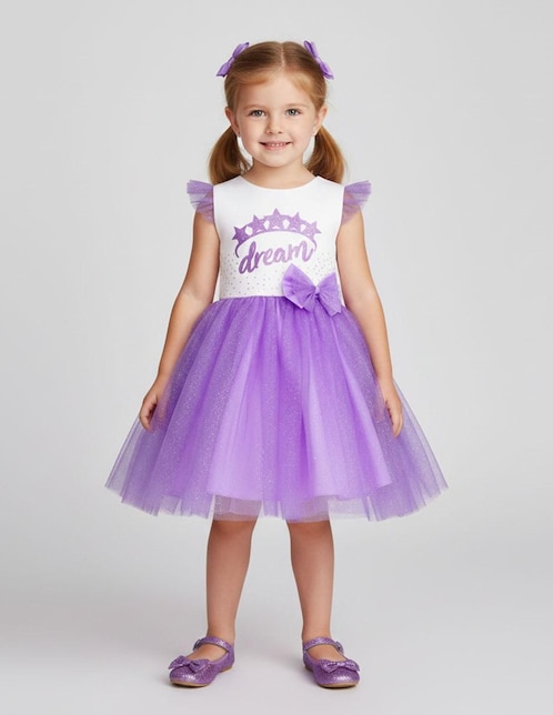 Vestido Gerat manga volantes para niña