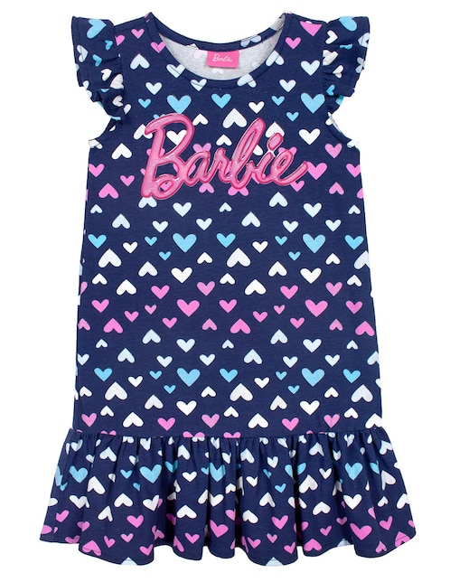 Vestido Barbie manga volantes para niña