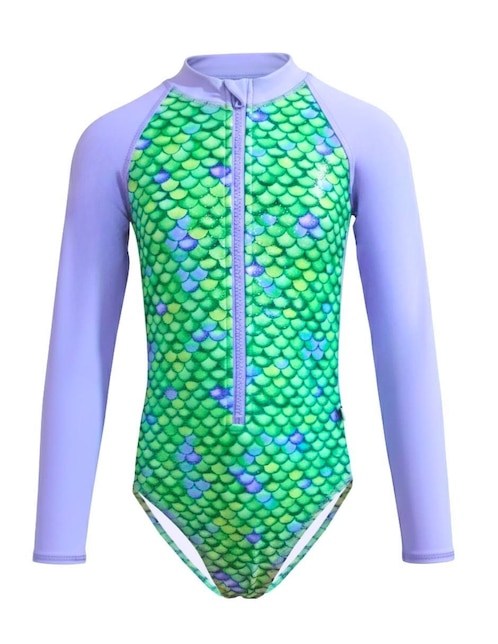 Traje de baño completo Mermaids 123 Green Scales Sirena para niña