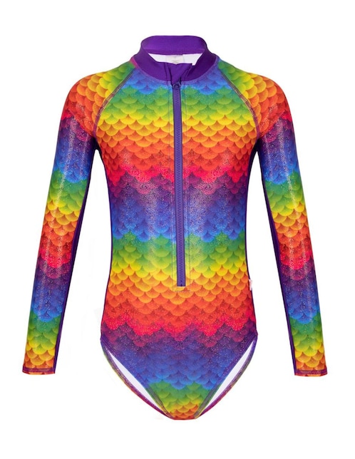 Traje de baño completo Mermaids 123 Funny Rainbow Sirena para niña