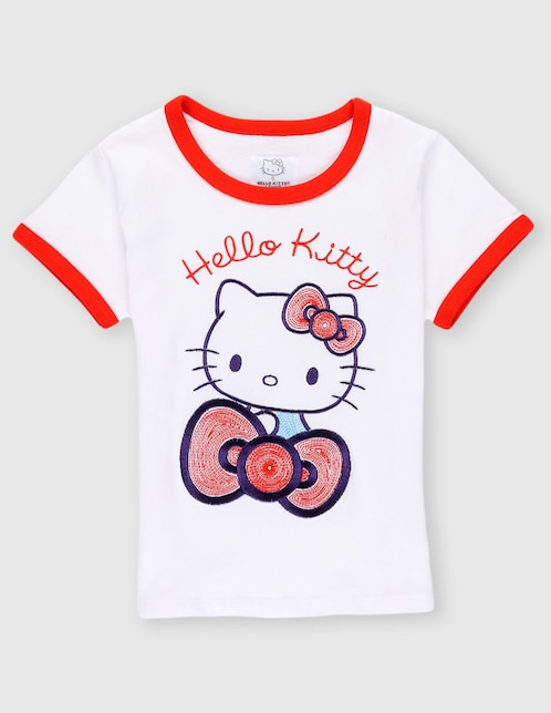 Playera Hello Kitty Hello Kitty manga corta para niña